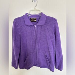 Matices‎ de Los Andes 100% Alpaca Caridgan Sweater Full Zip Collared Medium BNC3